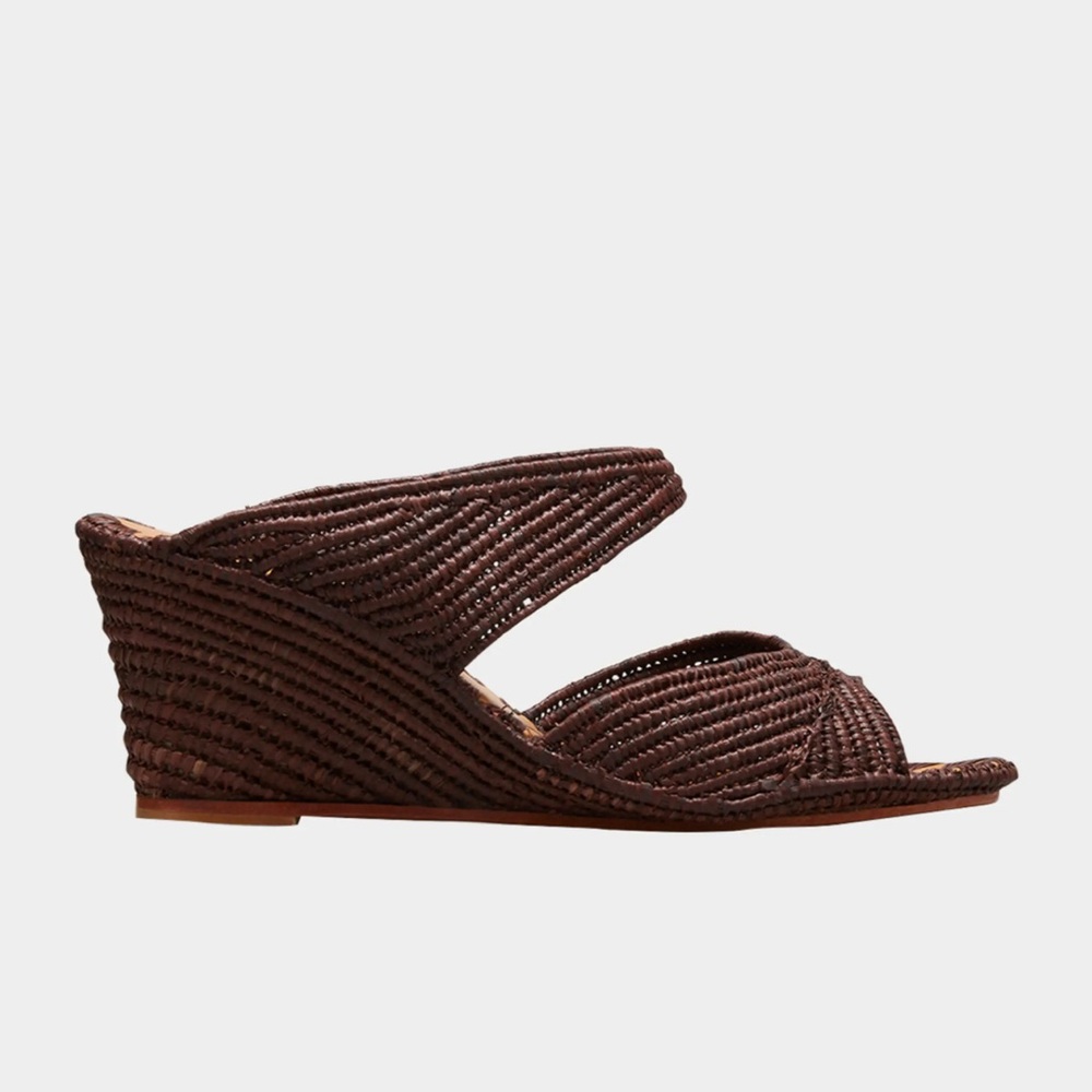 Carrie Forbes Houcine Raffia Wedge Sandals